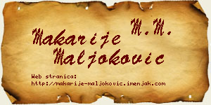 Makarije Maljoković vizit kartica